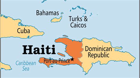 Map of Haiti on a World Map